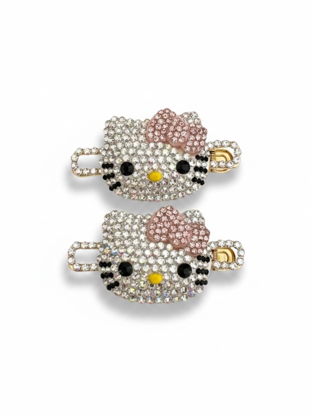 New Hello Kitty theme Rhinestone Embellished Bling Bow Hair Clips RARE Dressy‎